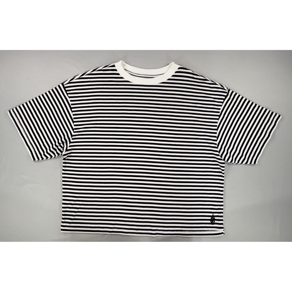 FP Movement Striped Printed Tackle Tee Oversized Cotton T-Shirt Small